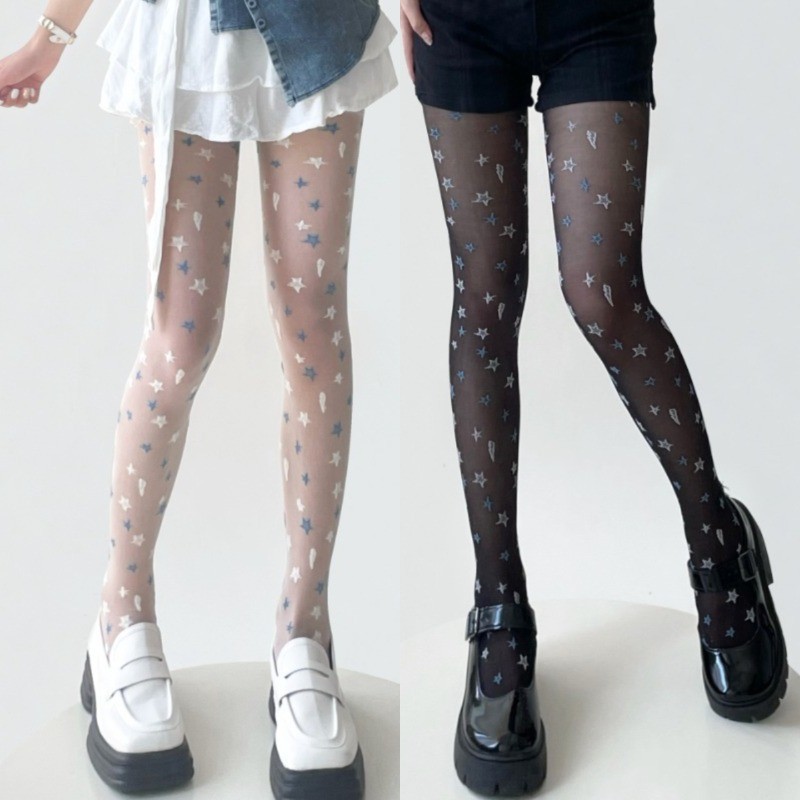 ถุงน่องดาว Dopamine หวานบุคลิกภาพพันปีชุดสาวร้อน Y2k ถุงเท้าก้นสาว