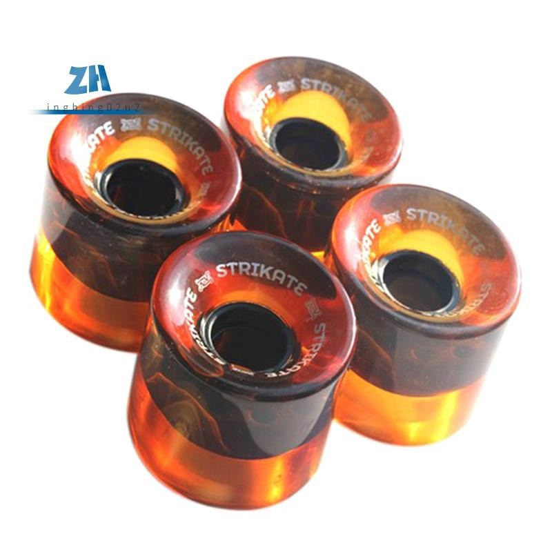 4ชิ้น60x45มิลลิเมตร ปู่ ล้อยาวคณะกรรมการ เรือลาดตระเวน ล้อสเก็ตบอร์ดล้อ,ใสสีส้ม
