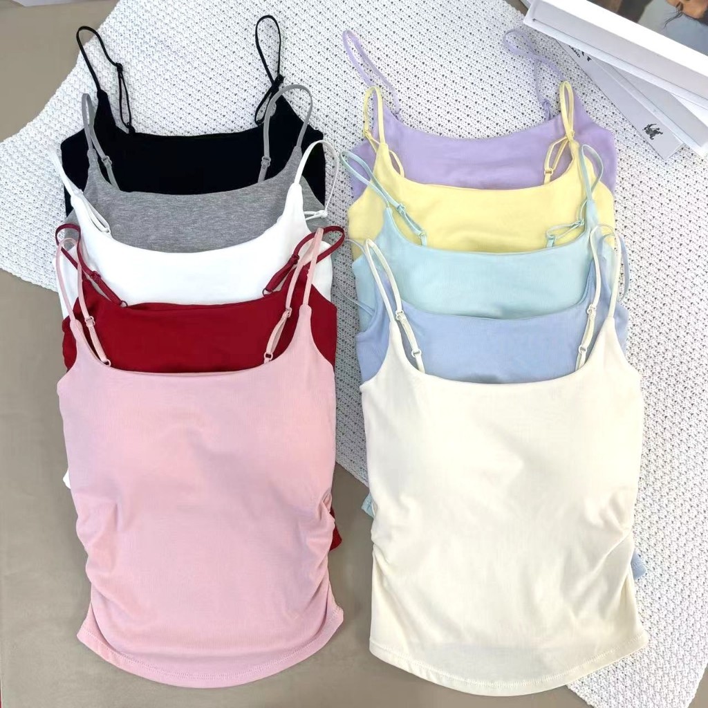 SP-16 สายเดี่ยวสีพื้น สายเดี่ยว มีฟองน้ำไม่ต้องใส่เสื้อใน เสื้อผ้าผู้หญิง ผ้าใส่สบาย พร้อมส่ง