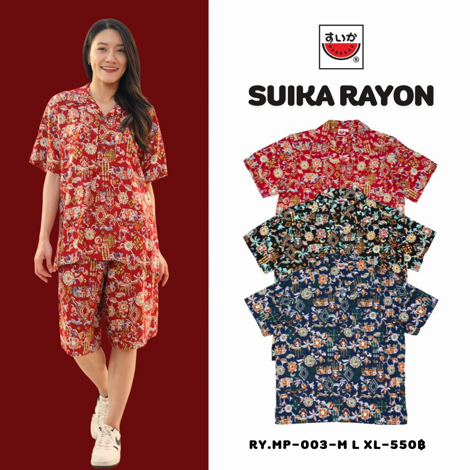 เสื้อแตงโม (SUIKA) เสื้อเชิ๊ตคอปกแขนสั้น  ลายสก๊อต (ผ้าไม่ยืด) (RY.PM-003)