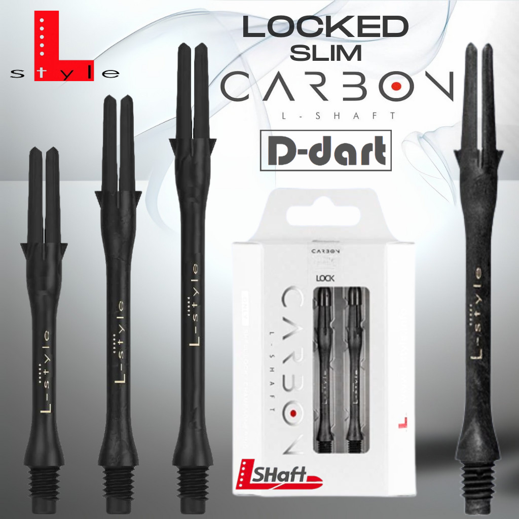 L สไตล์คาร์บอน DARTS SHAFT - คาร์บอน SLIM LOCKED DART SHAFT พร้อม CHAMPAGNE แหวน/หมวกสําหรับ SOFT แล