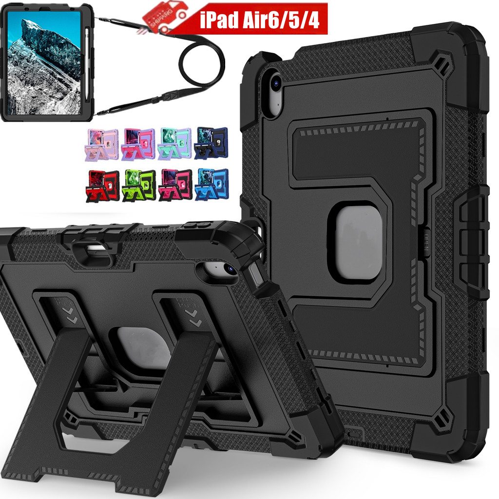 สําหรับ iPad Air6 11 "M2 M3 2024 2025 Air4 Air5 10.9" 2022 ทหารเด็กปลอดภัยกรณีกันกระแทกขาตั้ง Heavy 