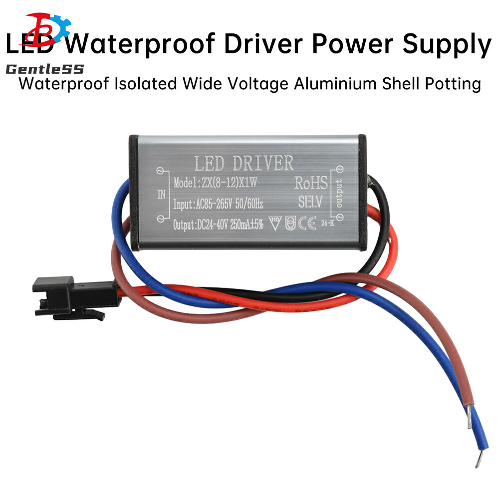 AC85-265V 1-24W LED กันน้ําไดร์เวอร์อะแดปเตอร์จ่ายไฟหม้อแปลงไฟฟ้า 250mA สําหรับแผงไฟ