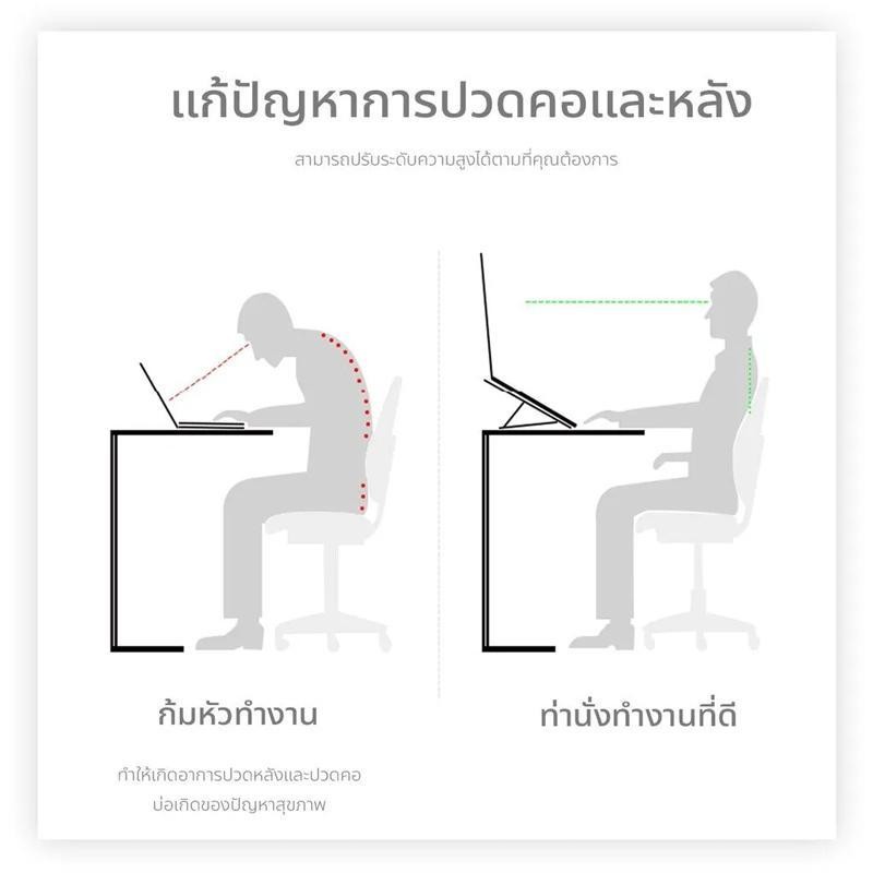 แท่นวางโน๊ตบุ๊ค ที่รองโน๊ตบุ๊ค ขาตั้งแท็บเล็ต laptop stand หม้อน้ำพัดลม แบบอลูมิเนียม อัลลอยอลูมิเนียม ที่เก็บแบบพกพา ราคา ถูกที่สุด ดีลบีเคเค แกลเลอรีภาพที่ 2