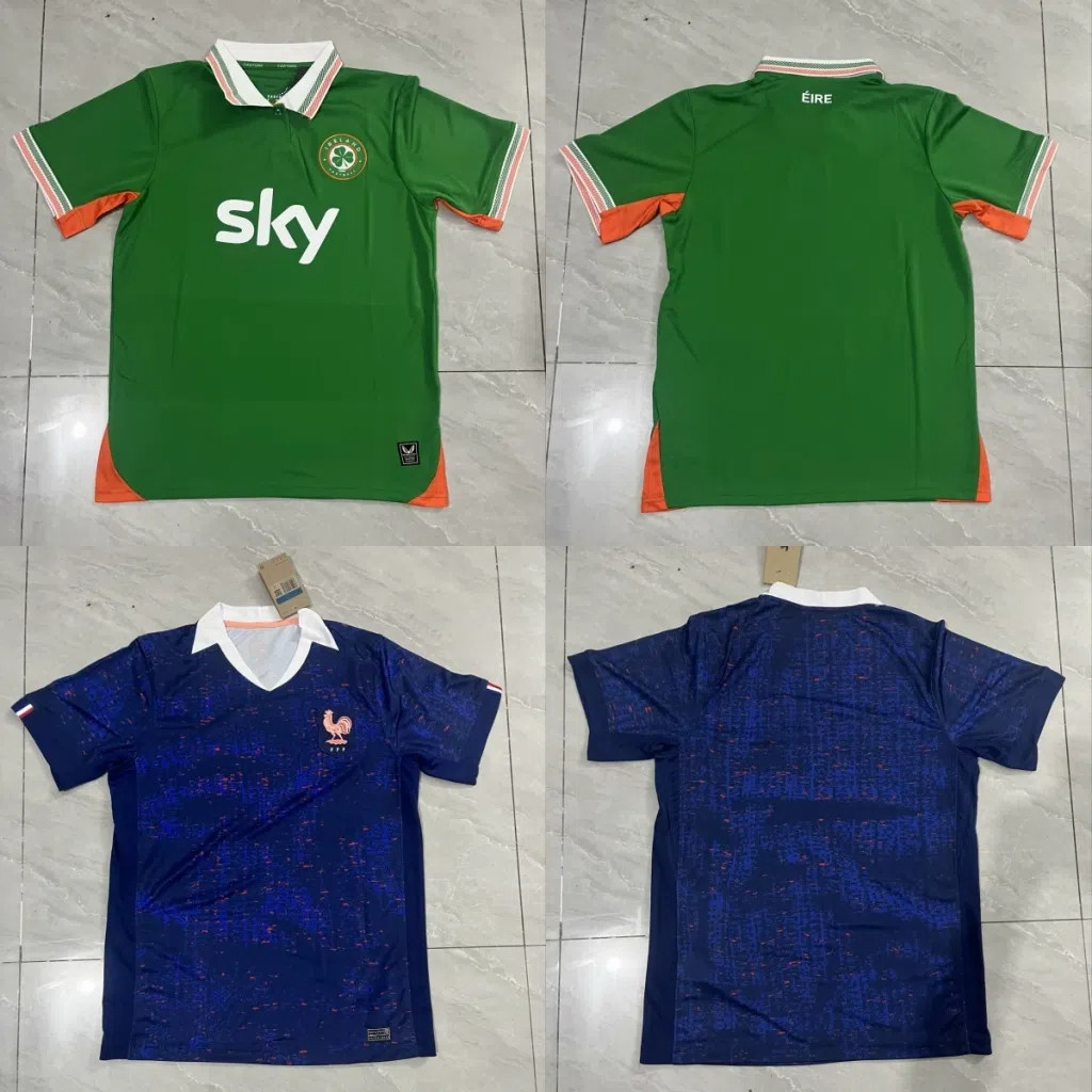2025-26 France Ireland UEFA Short Sleeve Jersey Home Football T-shirt