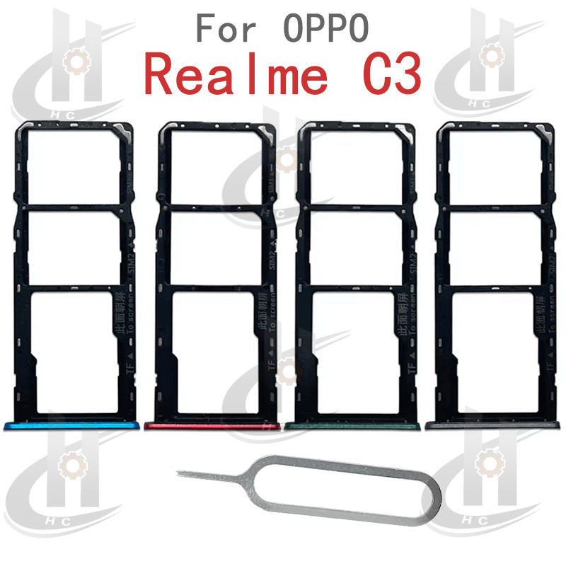 สําหรับ OPPO Realme C3 C3i RMX2027 RMX2020 ซิมการ์ดถาดผู้ถือการ์ด Reader SD Slot Adapter อะไหล่