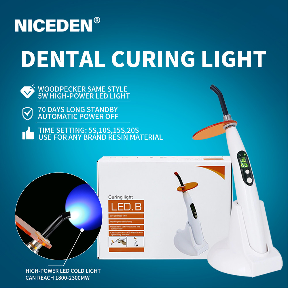 Niceden Woodpecker Wireless Dental Led Curing Light Oral High Power Photosensitive Machine Cure UV Lamp