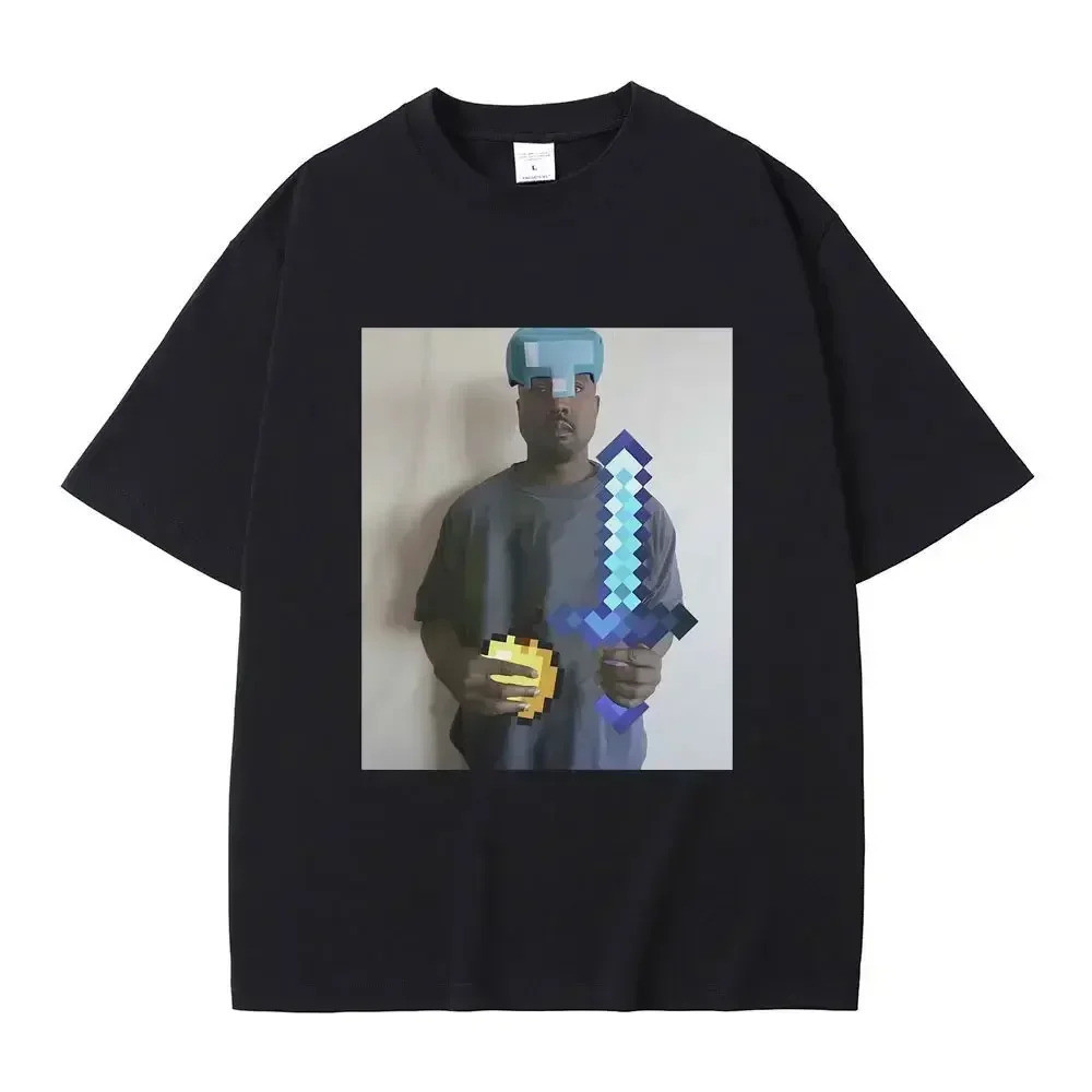 ตลก Kanye West Meme เสื้อยืดผู้ชาย Vintage Hip Hop Rap สไตล์ Tshirt