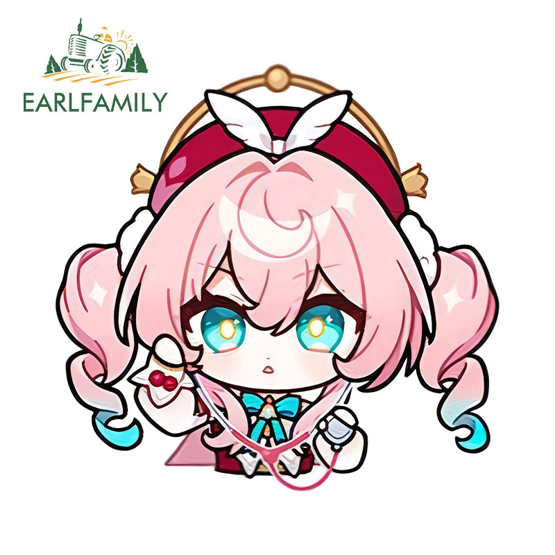 EARLFAMILY Hyacine HSR สติกเกอร์รถอารมณ์ขันกันน้ํา Racing Drifting JDM Decals เหมาะสําหรับรถจักรยานย