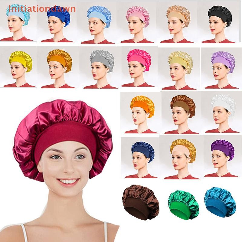 [Initiationdawn] Wide Edge Elasticity Women Bonnet Sa Sleeping Hat Hair Night Sleep Cap Head Cover Bonnets หมวกอาบน้ําสําหรับอาบน้ําและซาวน่า