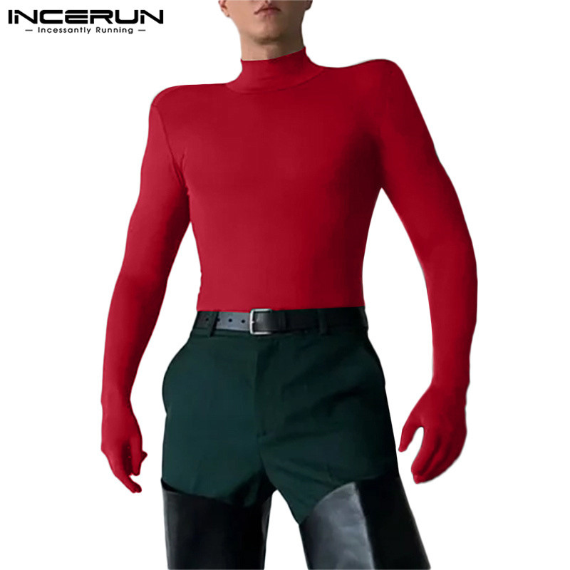 Incerun Men Vintage Fashion Personality Deconstructed Shoulder Design เสื้อยืด