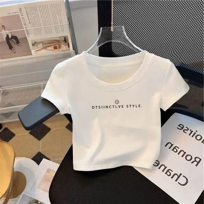 COD✅ (ส่งจากกรุงเทพ)BOOM Shop🎀 เสื้อยืดปักด้วยอักษรภาษาอังกฤษแมทช์ง่ายมากๆขาสั้นขายาวก็ปัง cotton 100