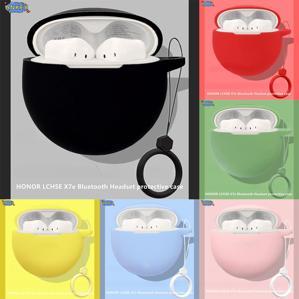 Case for Honor Choice Earbuds X7e Protective Earphone Cover Ring Anti-fall Soft Silicone Wireless Bl