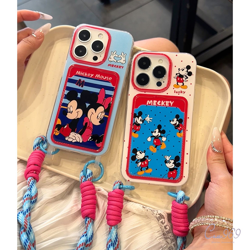 คู่รัก เคสไอโฟน น่ารัก IPhone 13 11 15 12 16 14 Pro Max 7Plus X XR XS Max 16 8 Plus SE 2020 แบรนด์แฟชั่นการ์ตูนมิกกี้เคส