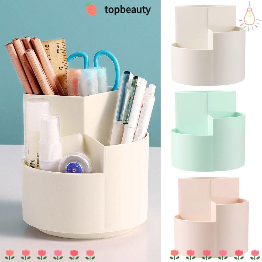 Topbeauty 3 Grids Storage Holder หมุนมัลติฟังก์ชั่น Anti-deformed สํานักงานเครื่องเขียนกล่อง