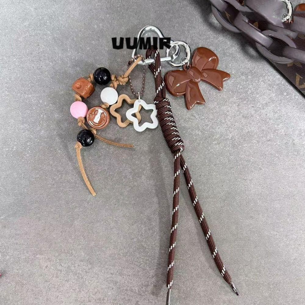 Uumir พวงกุญแจเชือกแฮนด์เมด, เครื่องประดับจี้กระเป๋าเชือกแฮนด์เมดแฟชั่น, Y2K Bowknot Nylon Bag Charms ของขวัญ