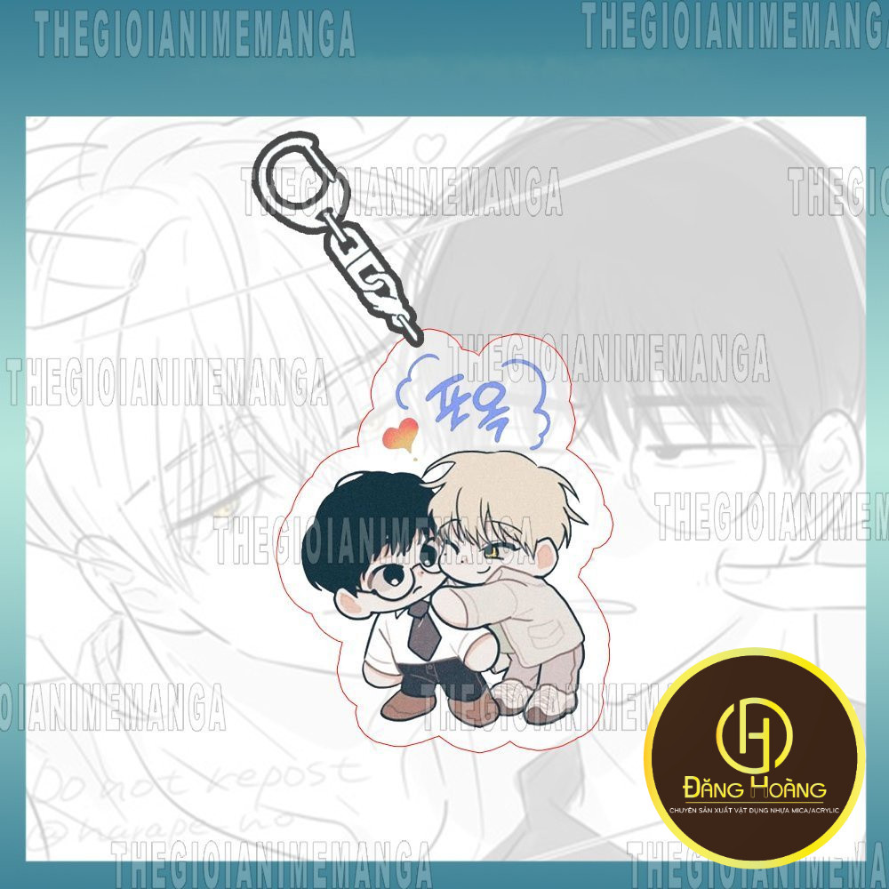 CHECKMATE พวงกุญแจพิมพ์ manhwa BL อะนิเมะ chibi micha arclic ที่ไม่ซ้ํากันของขวัญ