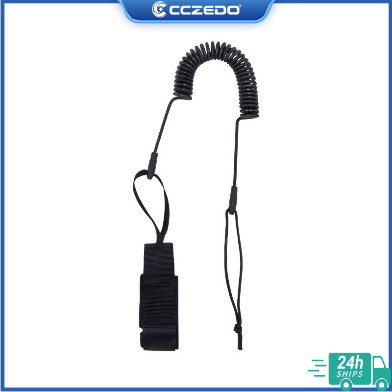 CCZedo Sup BOARD เท้าขาเชือกปฏิบัติ Coiled Surfboard Leash Elastic Surfing Stand UP Paddle Board ข้อ
