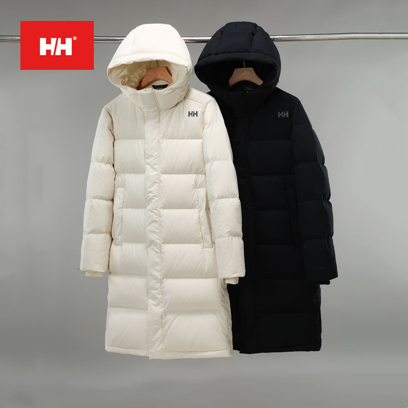 Helly Hansen 100% Original 90% ลงเนื้อหา Warm Hooded Long Down Jacket สําหรับ Unisex