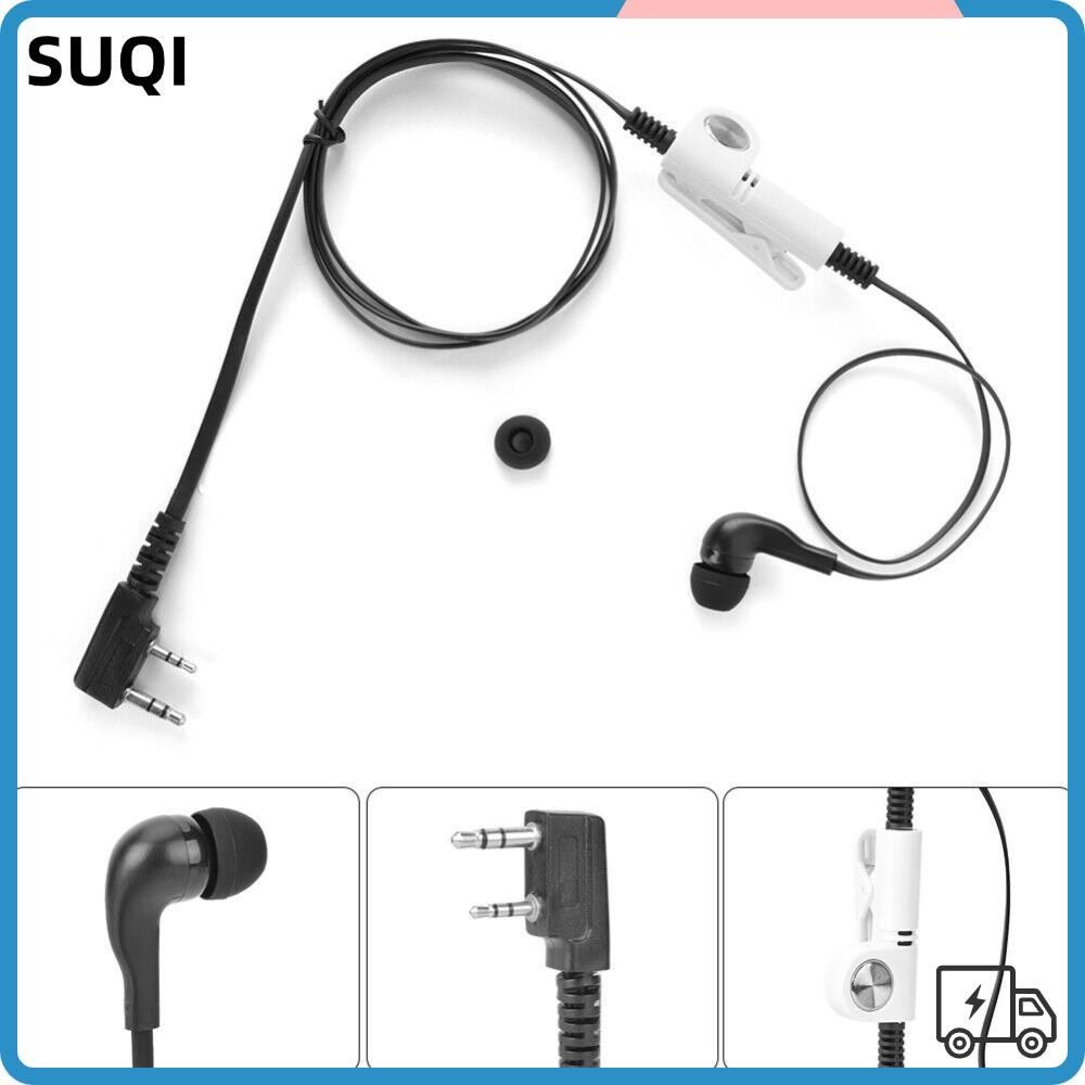 Suqi หูฟังไมโครโฟน 2 Pin ABS 2 ทาง แบบพกพา สําหรับวิทยุสื่อสาร Kenwood Baofeng