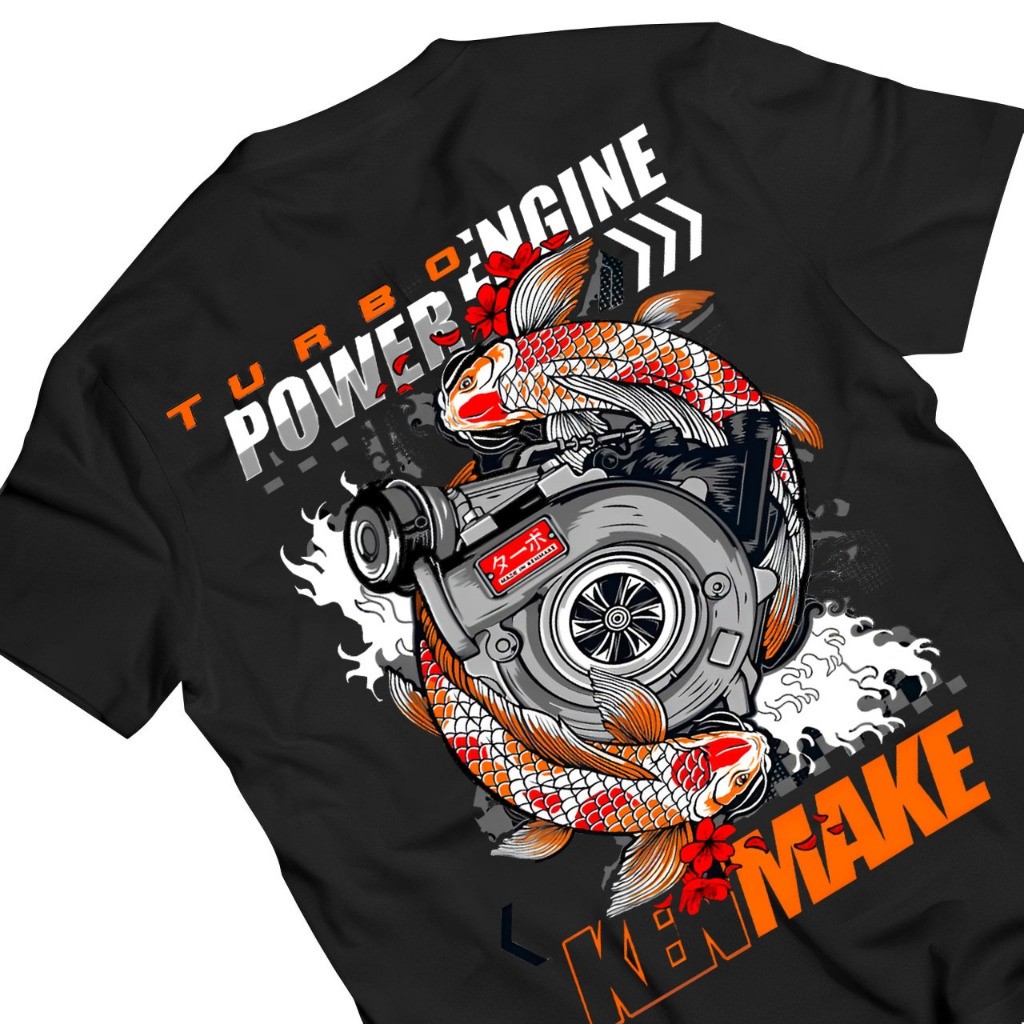 เสื้อยืด kenmake turbo power engine distro T-Shirt ดีเซล turbo fashion_ok, blackedition store