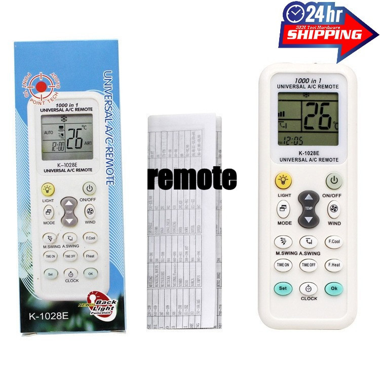 Universal Aircond รีโมทคอนโทรล 1000 in 1 Air Conditioner Remote K-1028E A998 5000 in 1 ทุกรุ่น K1028