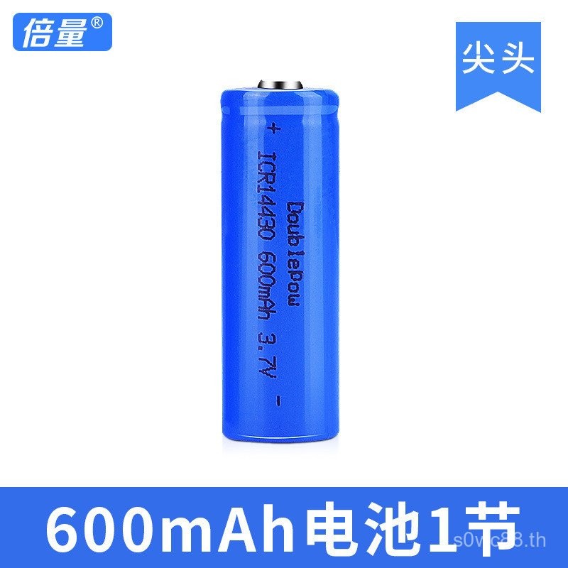 14430แบตเตอรี่ลิเธียมเทอร์นารีแบตเตอรี่แบบชาร์จได้3.7V ความจุแบตเตอรี่หัวแบนทรงกระบอก600mAh