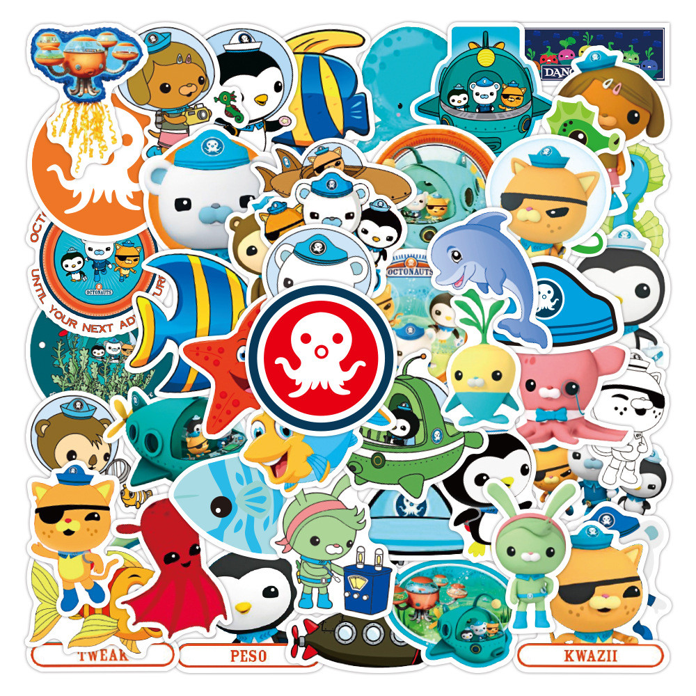 สติ๊กเกอร์ PVC กันน้ําลายการ์ตูน Octonauts 50 ชิ้น