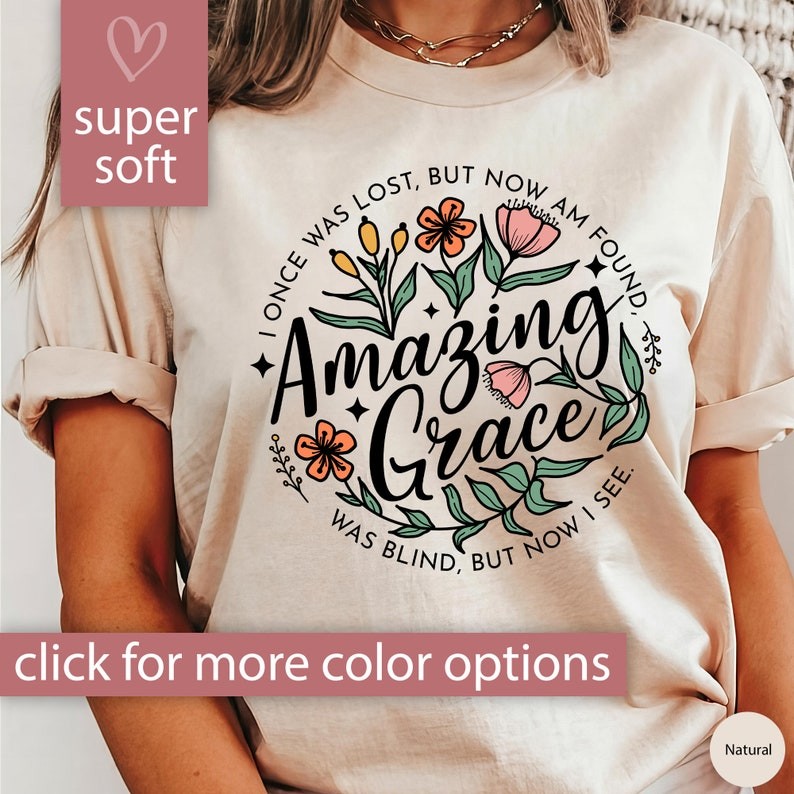 Christian Shirt for Women, Amazing Grace Shirt Christian Gift for Her, Christian Gift for Women, Ama