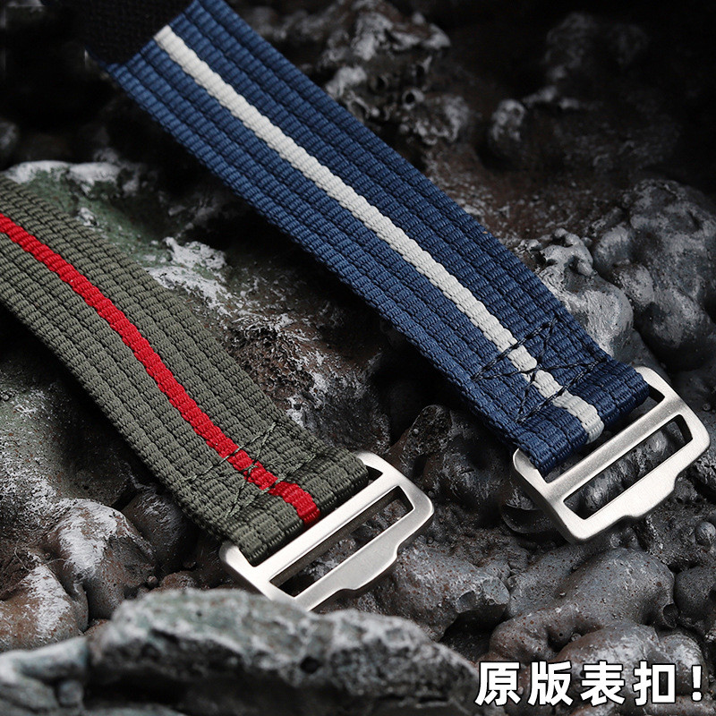 Nato ไนลอนสายนาฬิกา 20 มม.22 มม.นาฬิกาสําหรับ TUDOR Pelagos FXD สีดํา Bay Diver สายนาฬิกาสําหรับชายสร้อยข้อมือ Hook Loop Militray สไตล์ Casual กีฬาคลาสสิกสีเขียวสีฟ้า