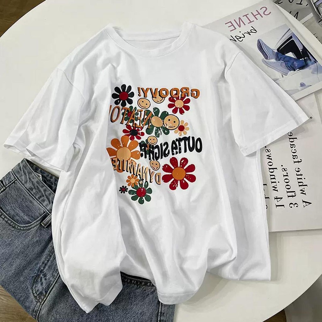 【ส่งจากไทย】เสื้อยืดแขนสั้น ผ้านิ่ม เด้ง ใส่สบาย สไตล์เกาหลี เนื้อผ้าพรีเมี่ยม