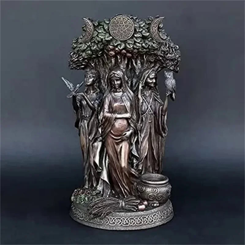 Resin Art Greek Goddess Statue Figurine Ancient Greek Religious Hecate Goddess Sculpture Home Decor 