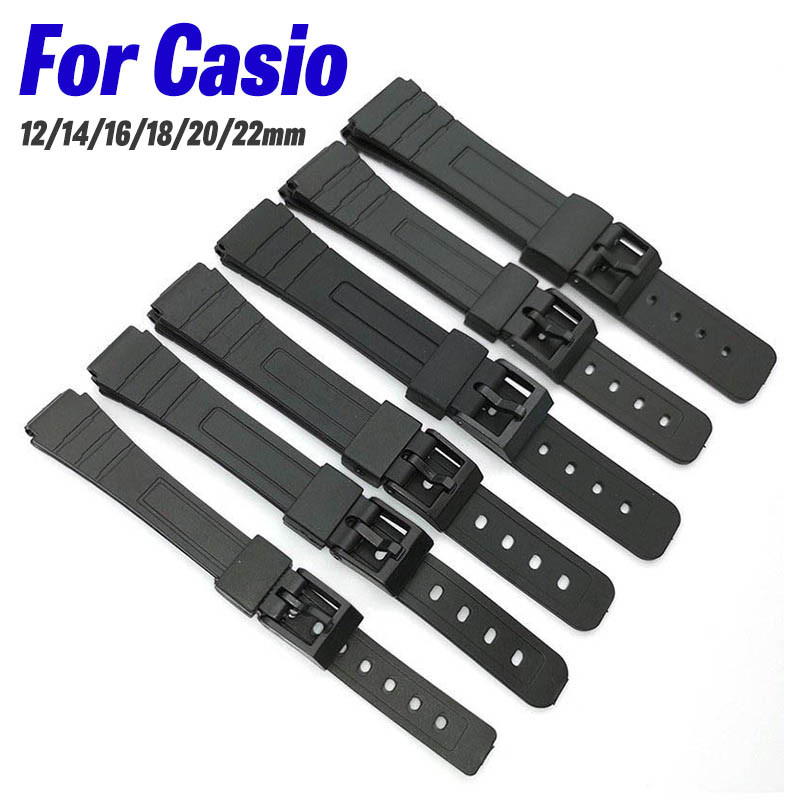 สายนาฬิกายางสําหรับเหมาะสำหรับ W800H Universal Wristbelt สายนาฬิกาซิลิโคน F91W F84 F105/108/A158 12 