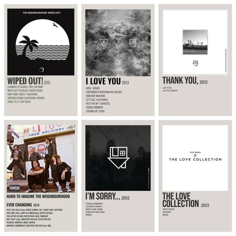 The Neighbourhood เช็ดออก! ปกอัลบั้มเพลง I Love You พิมพ์ผ้าใบ งานศิลปะโปสเตอร์