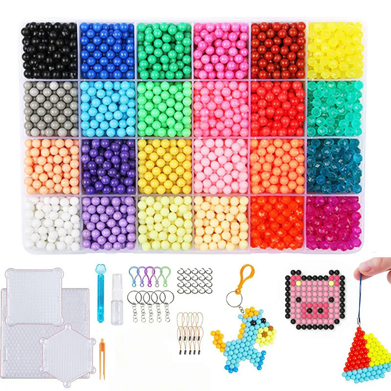 Kids Magical Water Fuse Beads Girls DIY Handmade Water Spray Magic Water Sticky Beads Craft Set Chil