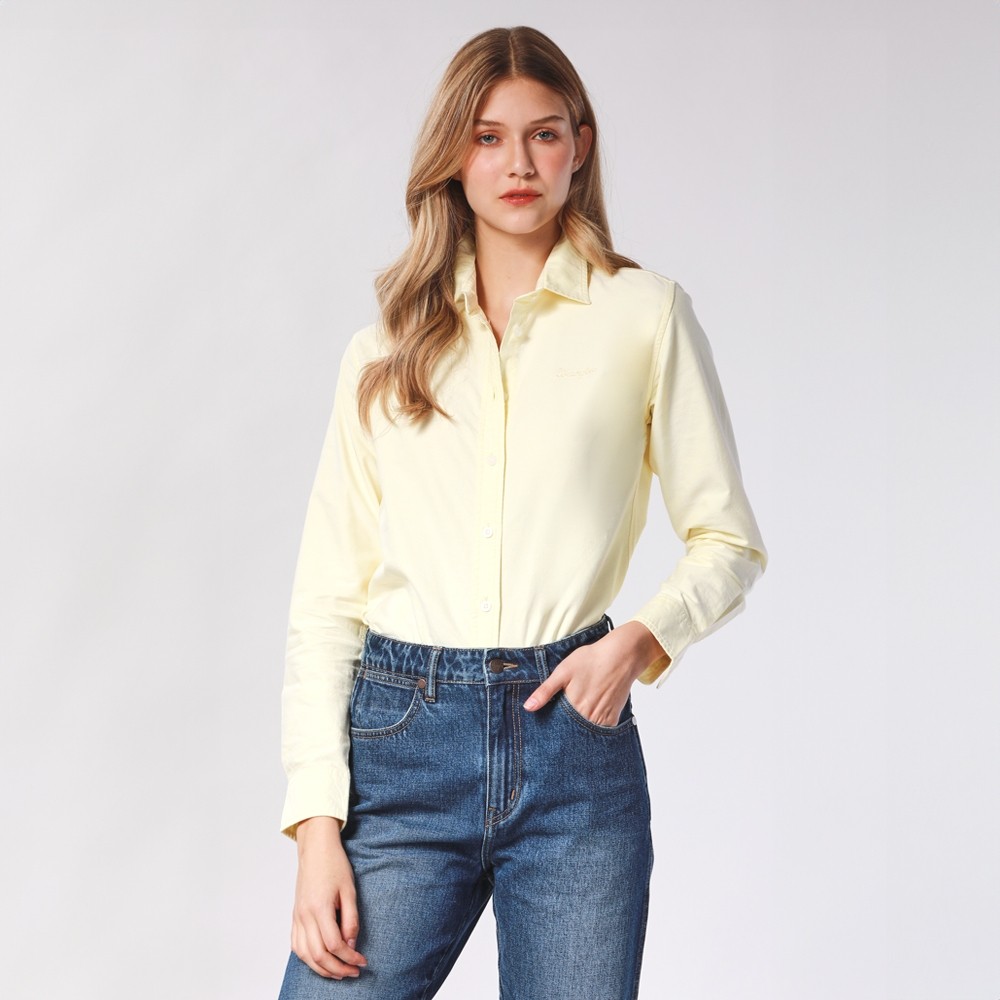 WRANGLER เสื้อเชิ้ตแขนยาวผู้หญิง คอลเลคชั่น Wrangler For All รุ่น WR S524WSHLN60 - สีเหลือง