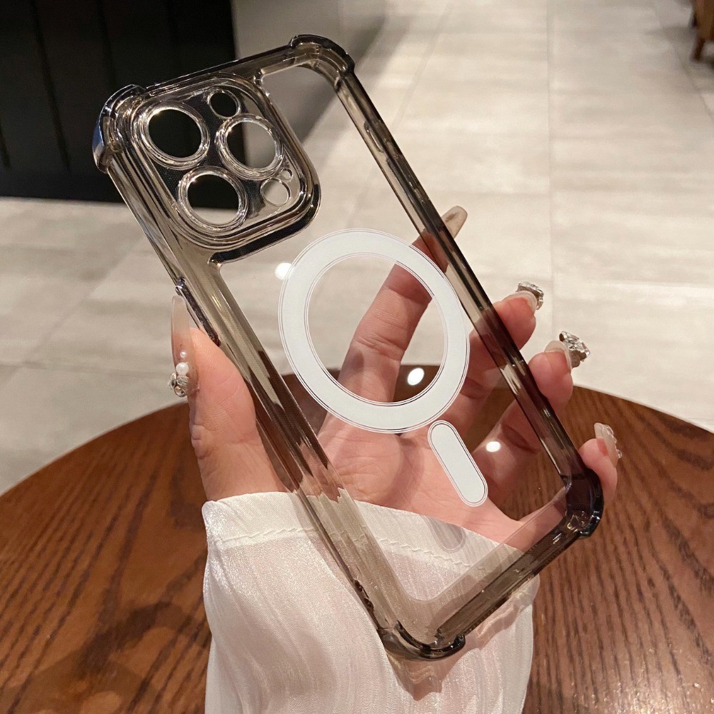 กันกระแทกแม่เหล็กเคสโทรศัพท์สําหรับ ไอโฟน 11 17 16 15 14 12 13 มือโปร สูงสุด อากาศ 16บวก ไร้สายชาร์จฮาร์ดคริลิคฝาครอบโทรศัพท์ - รูปที่ 3