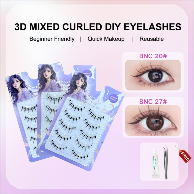 Bronicy 3D ขนตาปลอม ขนตาปลอมธรรมชาติ ขนตา ขนมิงค์ แบบธรรมชาติ 5 คู่ Eyelashes พร้อมสต็อก