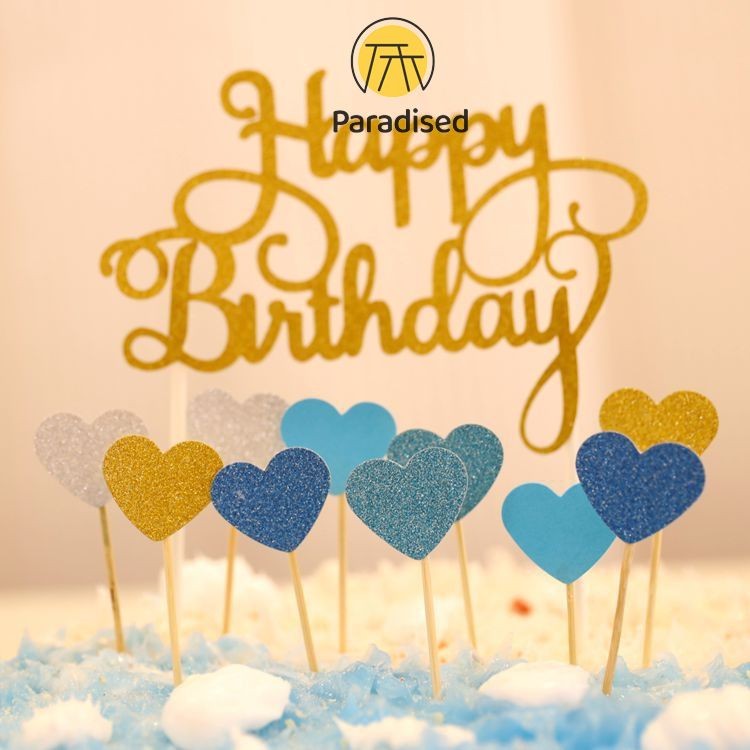 ป้าย Happy Birthday สําหรับตกแต่งเค้กวันเกิด