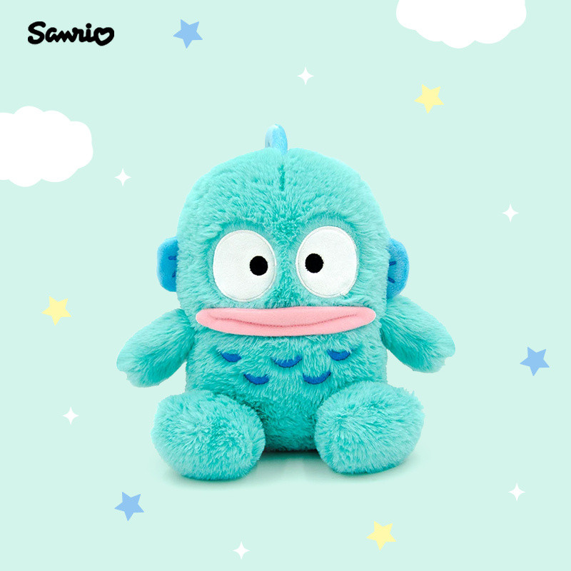 ของแท้ Sanrio Mermaid Hanton Plush Toy Half Murloc Ugly Cute Fish Children's Birthday Gift Doll