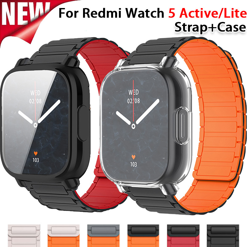 สายแม่เหล็ก + TPU สําหรับ Redmi Watch 5 Active 5 Lite Watchband สําหรับ Redmi Watch 5 Lite/Active สายรัดข้อมือสร้อยข้อมืออุปกรณ์เสริม