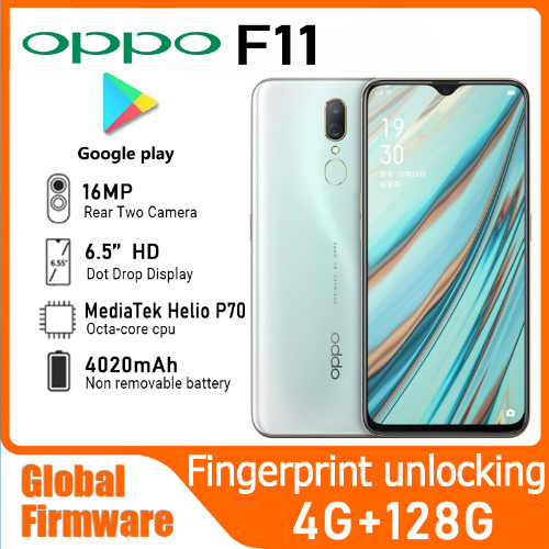 Oppo F11 สมาร์ทโฟน Global เฟิร์มแวร์ MediaTek Helio P70 Android 4G 128GB ลายนิ้วมือ 16MP 4020mAh ปลด