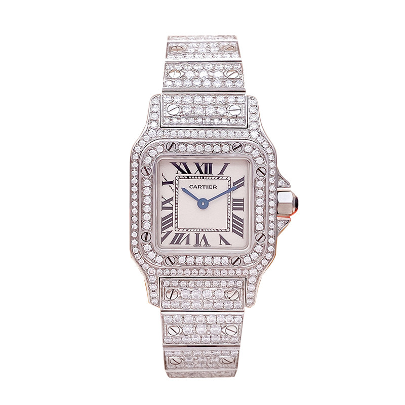 Cartier [ใหม่] Cartier Womens Watch Santos Series Diamond English Movement Watch Ladies W20056D6