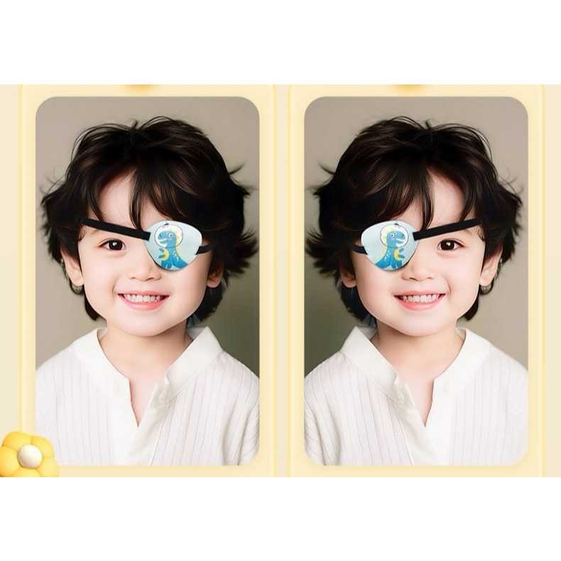 MATA Eye Mask for Lazy Eyes Eye Therapy / Lazy Eye Therapy, Pirate Eye Mask Accessories, dino Patter