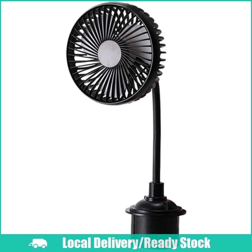 [จัดส่งในพื้นที่] พัดลมตั้งรถยนต์ USB พกพา ตั้งแก้วน้ำ หมุน 360° ระบายความร้อนอัตโนมัติ 3 ระดับความเร็ว เงียบ สำหรับรถยนต์ รถตู้