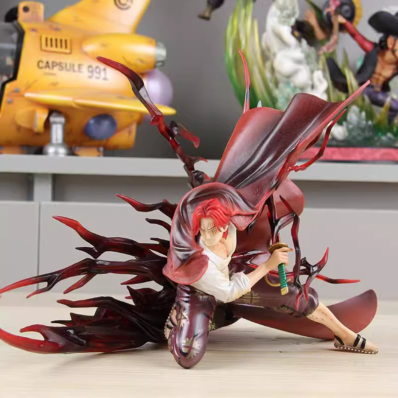 27 ซม.Shanks One Piece คอสเพลย์ Luffy Hagoromo Action Figure รุ่น Q ตุ๊กตาของขวัญเด็กตกแต่งรถเครื่องประดับของเล่นคอลเลกชันตกแต่งบ้านประติมากรรมตกแต่งขนาดใหญ่ Figurines HMLML