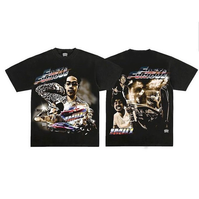 เสื้อยืดผ้าฝ้ายฮิปฮอป Fast and Furious S-5XL