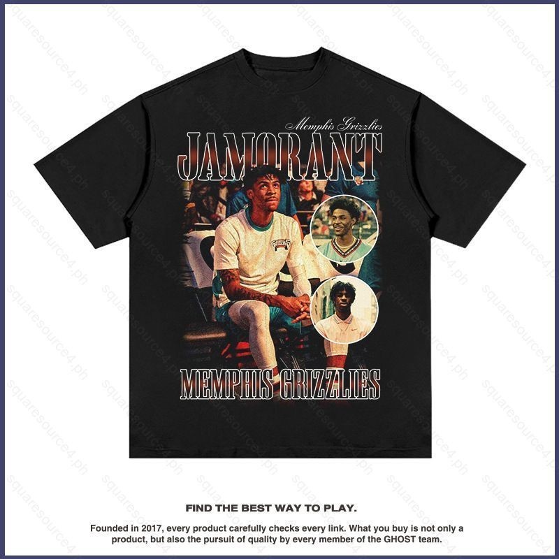 SQ4 NBA Ja Morant Fan T เสื้อแขนสั้นเสื้อกีฬารอบคอการฝึกอบรมสวมใส่ Vintage Tee Plus ขนาด QS4