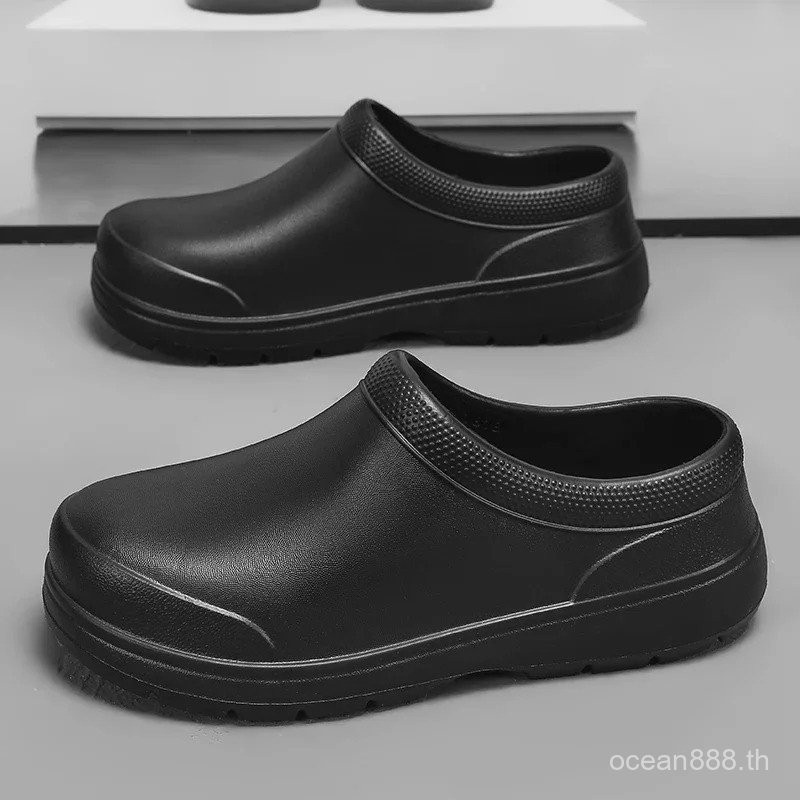 Men's Food Service Restaurant Shoes Non Slip Oil Proof Waterproof Shoes Casual Round Toe Hotel Work 