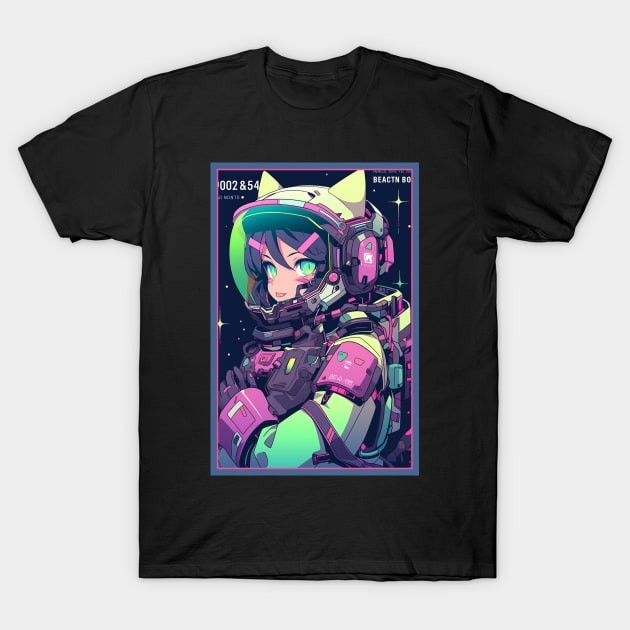 เสื้อยืด Vintage Anime Cat Girl | Quality Anime Design | Chibi Cat Girl Miaw | Manga Anime Art